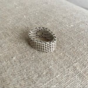 TIFFANY & CO. Sterling Silver Mesh Somerset Ring